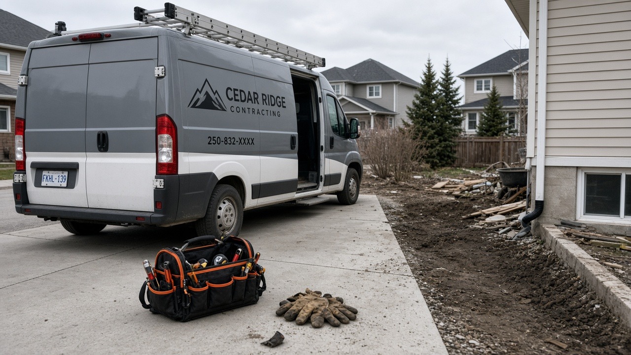 Cedar Ridge Contracting truck and job site